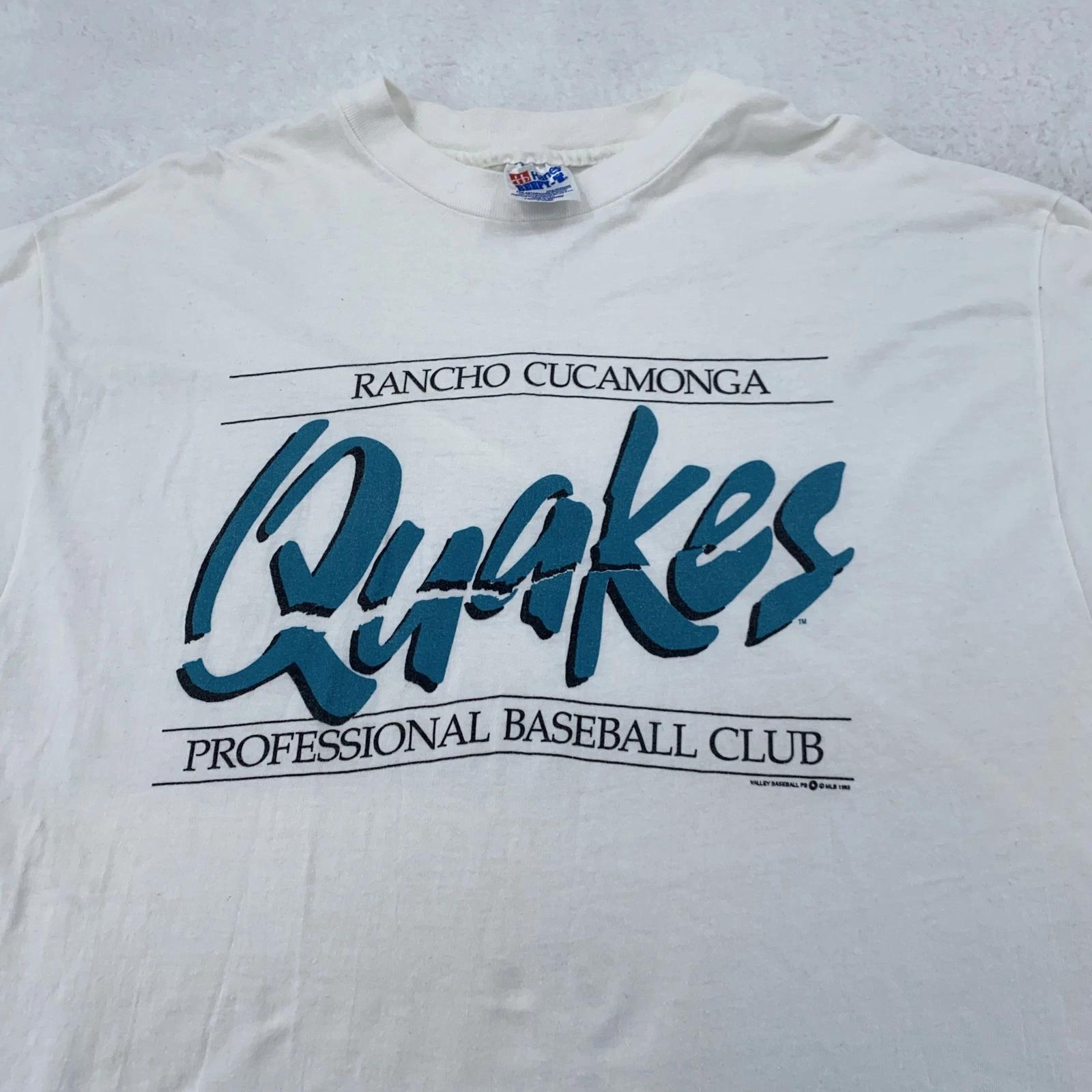 Vintage Rancho Cucamonga Quakes Shirt Mens XL White MILB Baseball 90s Tee USA S
Vintage Rancho Cucamonga Quakes Shirt Mens XL White MILB Baseball 90s Tee USA S
