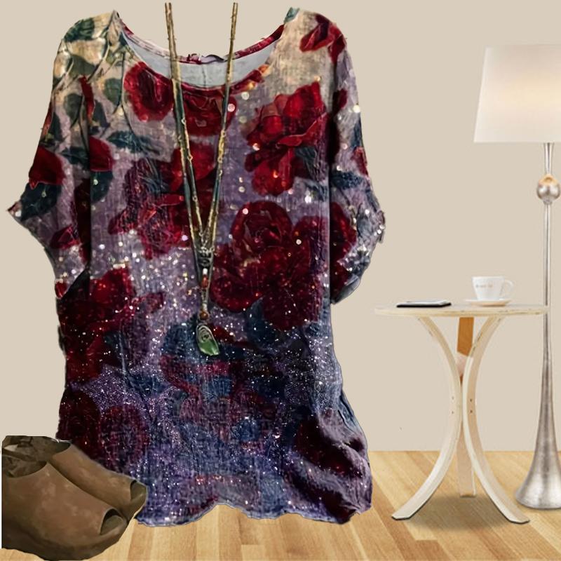 Женская повседневная свободная весенняя рубашка, женские топы с коротким рукавом и принтом в виде винтажной розы 4XL красный
Женская повседневная свободная весенняя рубашка, женские топы с коротким рукавом и принтом в виде винтажной розы 4XL красный