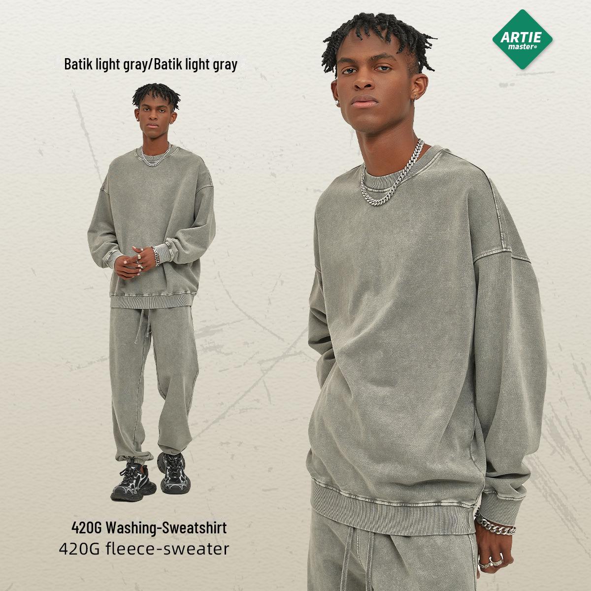 Чоловічий светр у стилі ретро батик ARTIE - Потертий однотонний, 420г важкий з круглим вирізом XXL світло-сірий колір
Чоловічий светр у стилі ретро батик ARTIE - Потертий однотонний, 420г важкий з круглим вирізом XXL світло-сірий колір