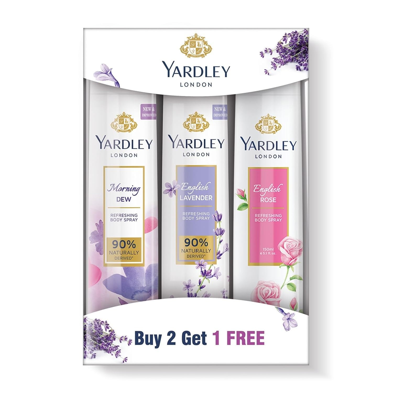 Yardley London Дезодорант Тріпак для Жінок, Аерозоль 150мл (Купуйте 2, отримуйте 1 безкоштовно) – Ранкова роса, англійська троянда та англійська лаванда
Yardley London Дезодорант Тріпак для Жінок, Аерозоль 150мл (Купуйте 2, отримуйте 1 безкоштовно) – Ранкова роса, англійська троянда та англійська лаванда