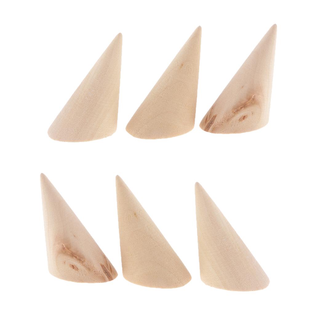 6шт Неокрашенный простой конус Деревянное кольцо Подставка для ювелирных изделий Организуйте держатель 2.7x5.6 cm 
6шт Неокрашенный простой конус Деревянное кольцо Подставка для ювелирных изделий Организуйте держатель 2.7x5.6 cm