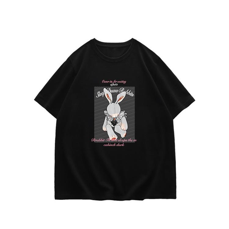 American retro rabbit necklace pure cotton short-sleeved t-shirt women s 2025 summer new loose street trendy top XXXL чорний
American retro rabbit necklace pure cotton short-sleeved t-shirt women s 2025 summer new loose street trendy top XXXL чорний