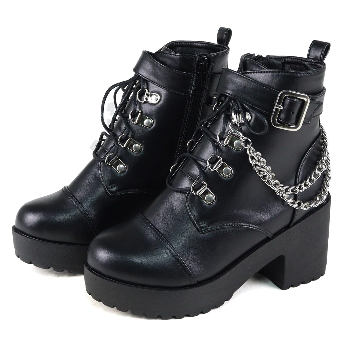 Love Hunter 1612 Women s Lace-Up Boots, 8cm Heel, Chain Belt, 2-Way, Straight Tip, Black, Small
Love Hunter 1612 Women s Lace-Up Boots, 8cm Heel, Chain Belt, 2-Way, Straight Tip, Black, Small
