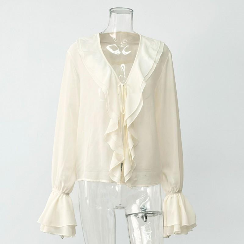 Spring French Lazy Niche Ruffled Chiffon Top Pure Elegant Cardigan Flared Sleeve Shirt Women M светло-желтого
Spring French Lazy Niche Ruffled Chiffon Top Pure Elegant Cardigan Flared Sleeve Shirt Women M светло-желтого