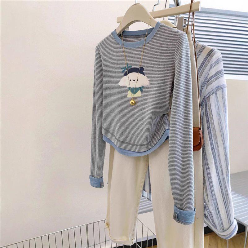 Women s Slim Korean-Style Stripe Long-Sleeve Shirt, Faux Two-Piece, Spring/Autumn XL
Women s Slim Korean-Style Stripe Long-Sleeve Shirt, Faux Two-Piece, Spring/Autumn XL