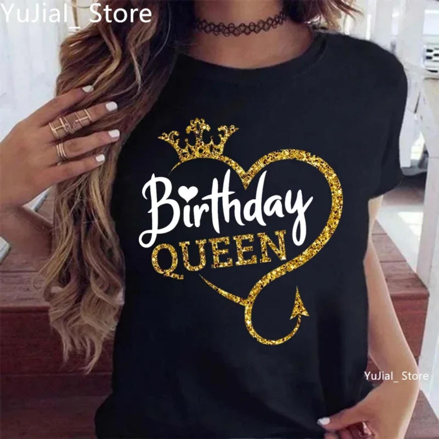 Birthday Gift For Girls Birthday Queen Graphic Print Tshirt Women S Clothing Gray Green Yellow Pink Black White T-Shirt Femme S чёрный
Birthday Gift For Girls Birthday Queen Graphic Print Tshirt Women S Clothing Gray Green Yellow Pink Black White T-Shirt Femme S чёрный