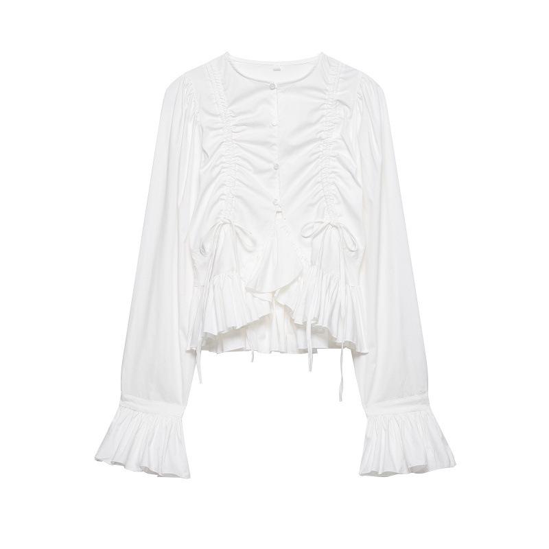 2026 Spring European & American Style Versatile Bell Sleeve Patchwork Shirt M белый
2026 Spring European & American Style Versatile Bell Sleeve Patchwork Shirt M белый