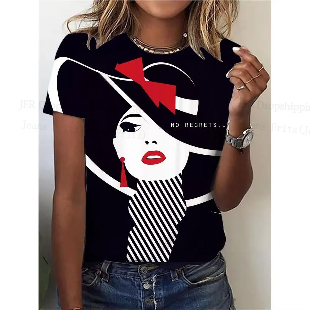 Summer Women T shirt Lady Face Graphic 3d Print Short Sleeves Loose O-Neck Short Sleeve Tops Tees XS
Summer Women T shirt Lady Face Graphic 3d Print Short Sleeves Loose O-Neck Short Sleeve Tops Tees XS