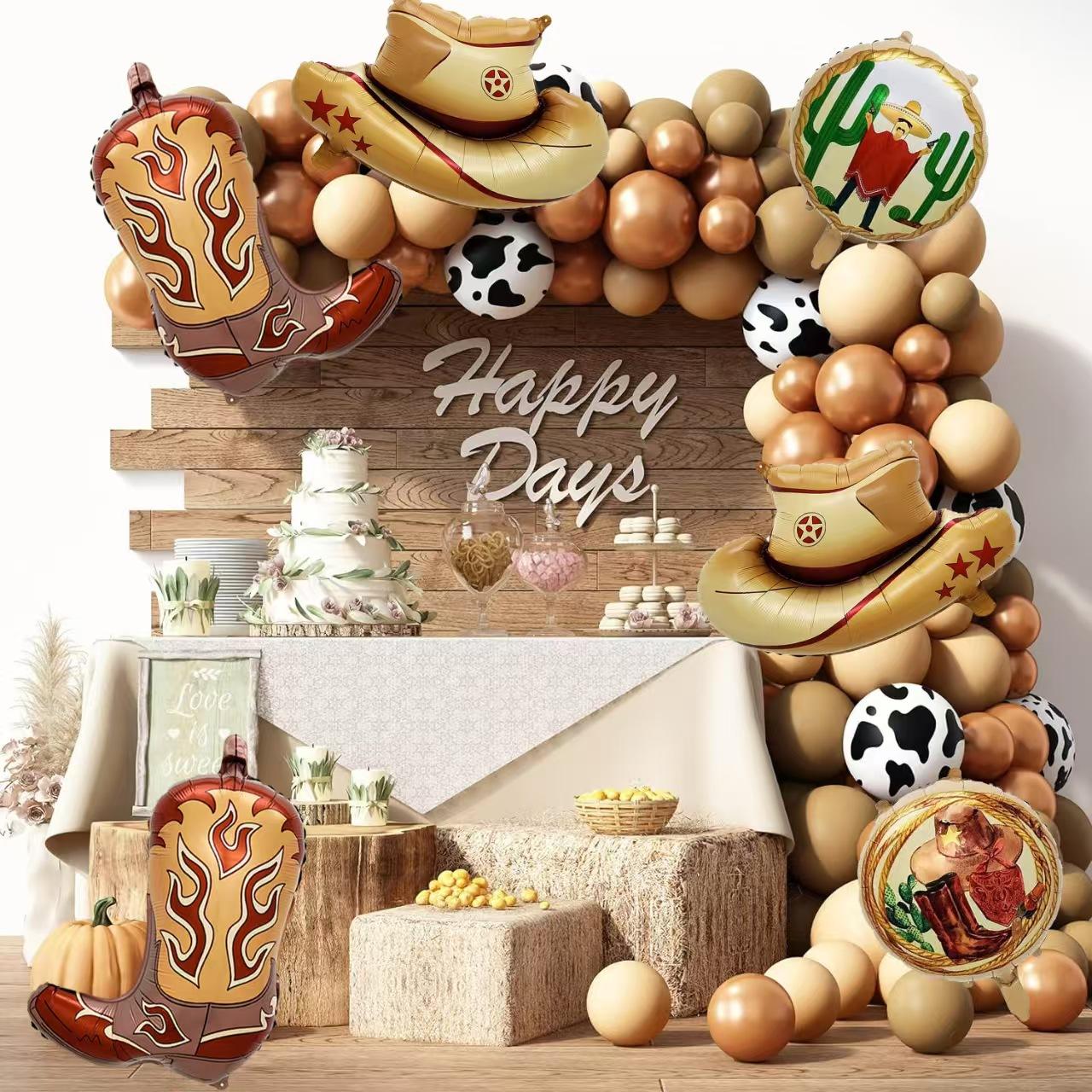 Western Cowboy Balloon Set With 4 Large Boots, Hat, Aluminum Film Balloon, Vintage Card Machine Skin Tone Set as shown
Western Cowboy Balloon Set With 4 Large Boots, Hat, Aluminum Film Balloon, Vintage Card Machine Skin Tone Set as shown