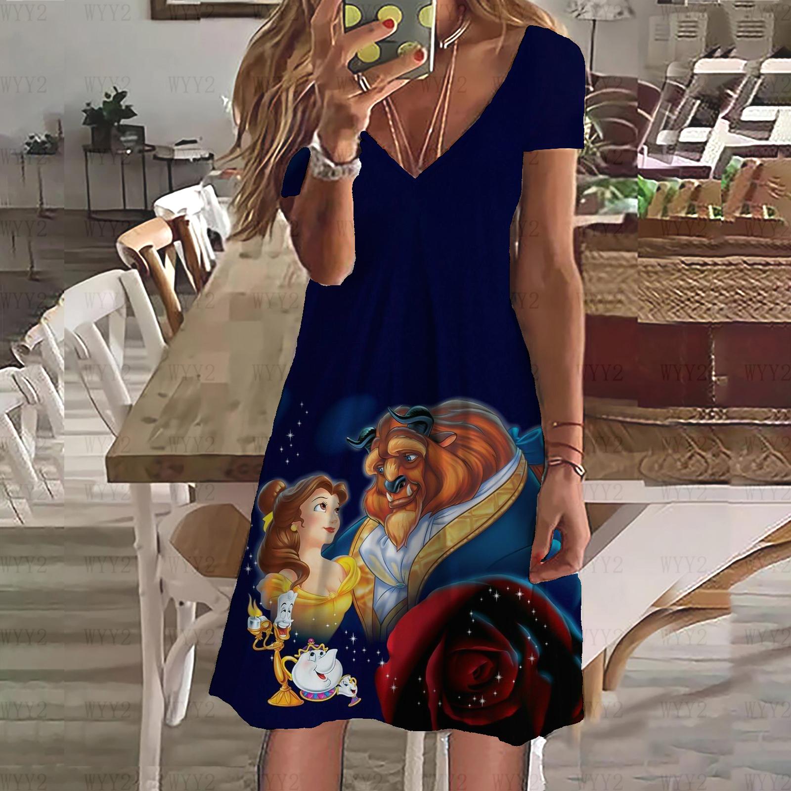 Новое платье Disney Beauty and the Beast Print Летнее женское платье с V-образным вырезом и коротким рукавом Женская одежда Повседневный уличный стиль XL
Новое платье Disney Beauty and the Beast Print Летнее женское платье с V-образным вырезом и коротким рукавом Женская одежда Повседневный уличный стиль XL