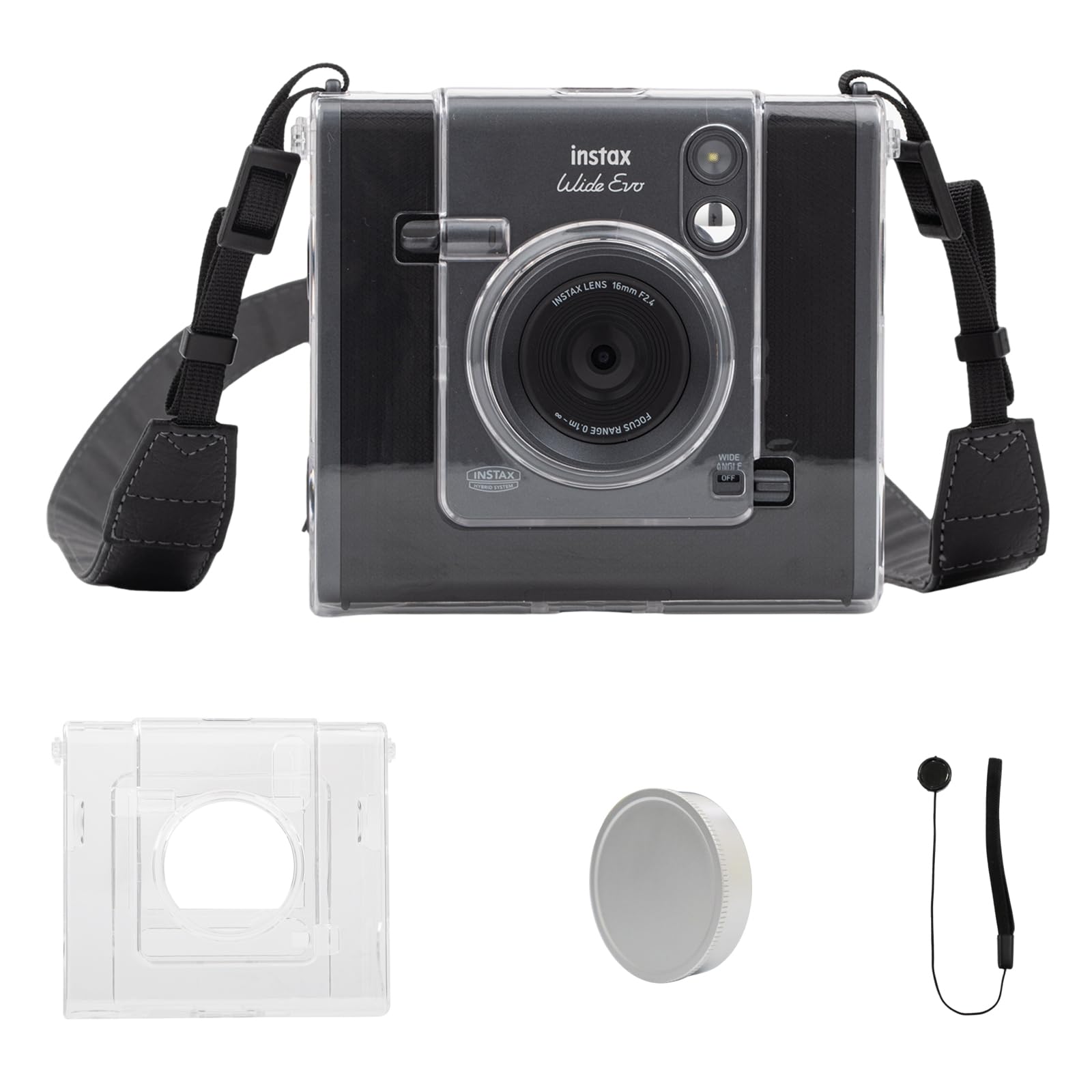 HIYQIN Clear Case with Lens Cap for Fujifilm Instax Wide Evo, Clear Cover for Fuji Instax Wide Evo, Aluminum Silver Lens Cap with Anti-Loss Cord
HIYQIN Clear Case with Lens Cap for Fujifilm Instax Wide Evo, Clear Cover for Fuji Instax Wide Evo, Aluminum Silver Lens Cap with Anti-Loss Cord