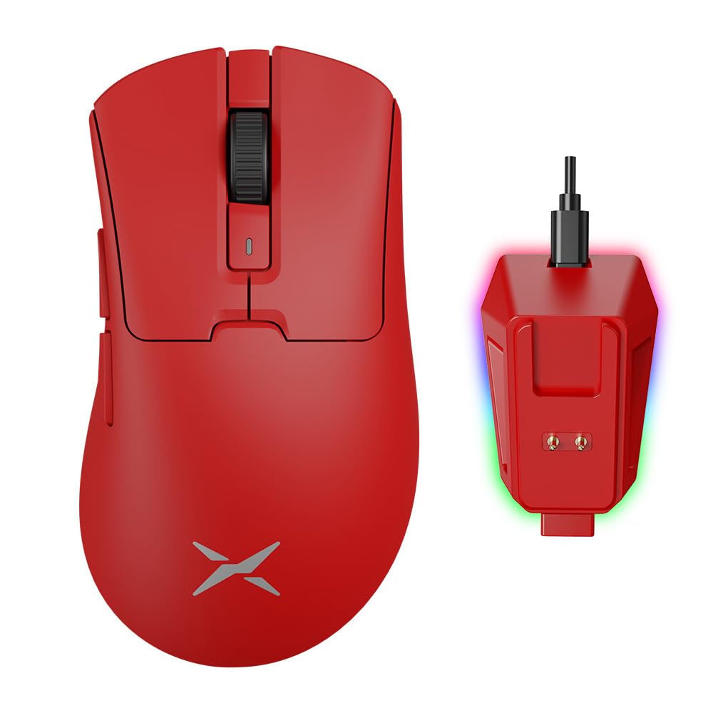 DELUX M900PRO Gaming Mouse 8000Hz polling 63g for major PAW3395 sensor Huano pink magnetic charging base included Wireless, rate, lightweight,
DELUX M900PRO Gaming Mouse 8000Hz polling 63g for major PAW3395 sensor Huano pink magnetic charging base included Wireless, rate, lightweight,