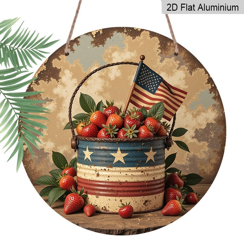 2D Flat, 1pc Retro American-Style Strawberry Basket Wall Art- Rustic Aluminum Metal Sign with Patriotic Stars And Stripes Pattern, Indoor/Outdoor 7.87×7.87inch
2D Flat, 1pc Retro American-Style Strawberry Basket Wall Art- Rustic Aluminum Metal Sign with Patriotic Stars And Stripes Pattern, Indoor/Outdoor 7.87×7.87inch