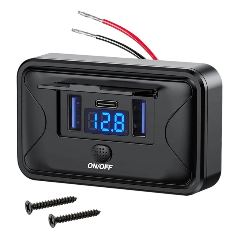 Fast Charging Adapter 3 Devices Simultaneous Charging Real Time Voltage Monitor Dustproof Cap for Cars Trucks SUVs
Fast Charging Adapter 3 Devices Simultaneous Charging Real Time Voltage Monitor Dustproof Cap for Cars Trucks SUVs