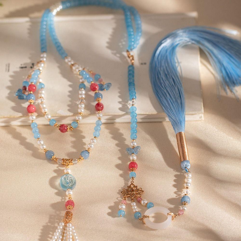 Long Tassel Pearl Beadeds Necklace Ethnic Style Butterfly Pendant Necklace Women Style A
Long Tassel Pearl Beadeds Necklace Ethnic Style Butterfly Pendant Necklace Women Style A