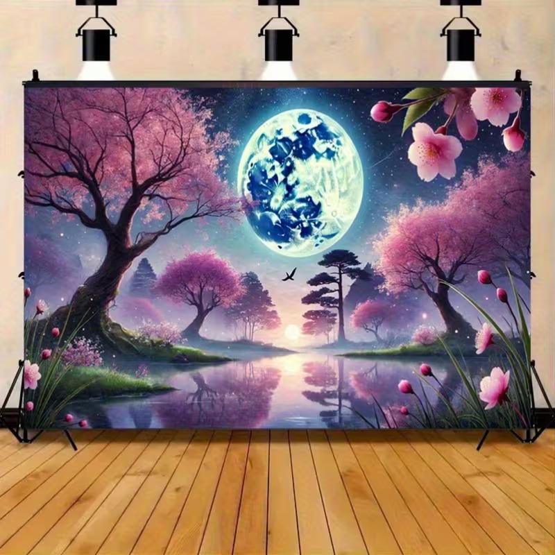 2D Magical Sakura Tree Backdrop, Full Moon Starry Sky Photography Background 47.2x31.5inch/120*80cm
2D Magical Sakura Tree Backdrop, Full Moon Starry Sky Photography Background 47.2x31.5inch/120*80cm