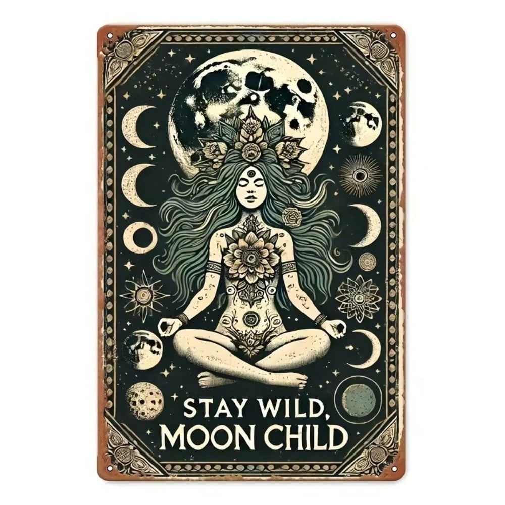 Vintage Metal Sign Celestial Moon Art Tinplate Wall Decor Easy Hang Rustic 20x30cm різнокольоровий
Vintage Metal Sign Celestial Moon Art Tinplate Wall Decor Easy Hang Rustic 20x30cm різнокольоровий