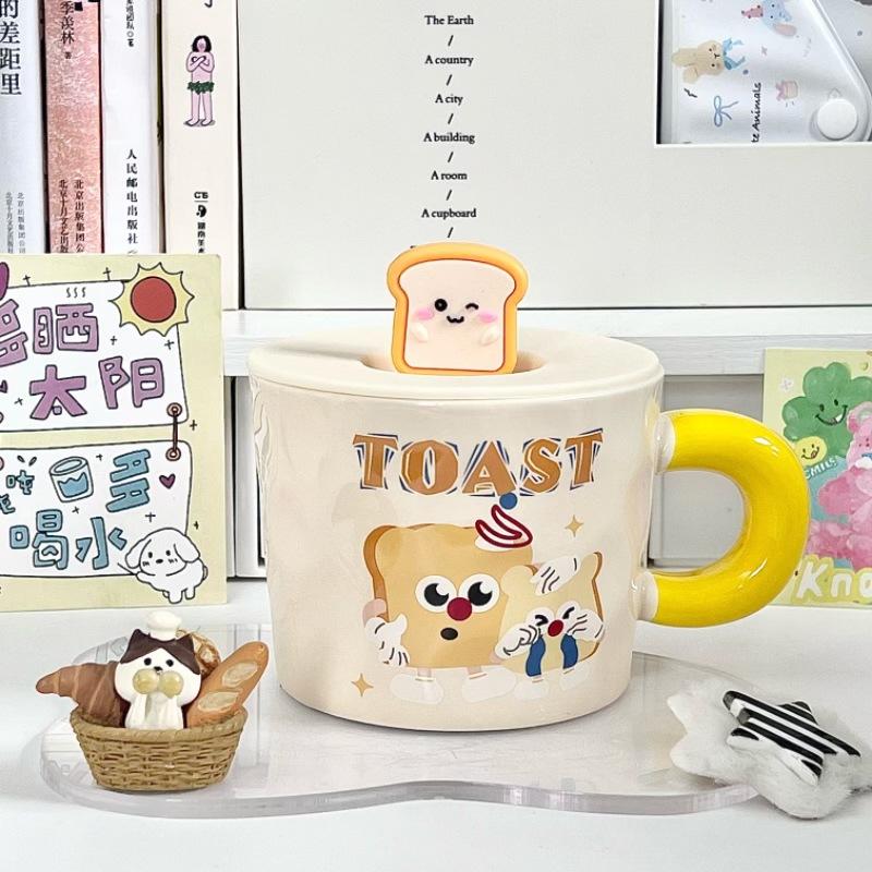 Cute toast ceramic mug with lid high value couple coffee milk cup children s breakfast cup birthday gift 401-500ml
Cute toast ceramic mug with lid high value couple coffee milk cup children s breakfast cup birthday gift 401-500ml