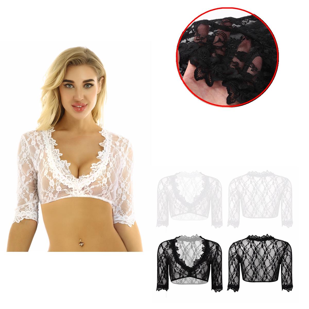 Жіночий баварський костюм для Октоберфесту, глибокий V-подібний виріз, напіврукав, прозорий мереживний пуловер, блуза Dirndl, короткі топи S чорний
Жіночий баварський костюм для Октоберфесту, глибокий V-подібний виріз, напіврукав, прозорий мереживний пуловер, блуза Dirndl, короткі топи S чорний