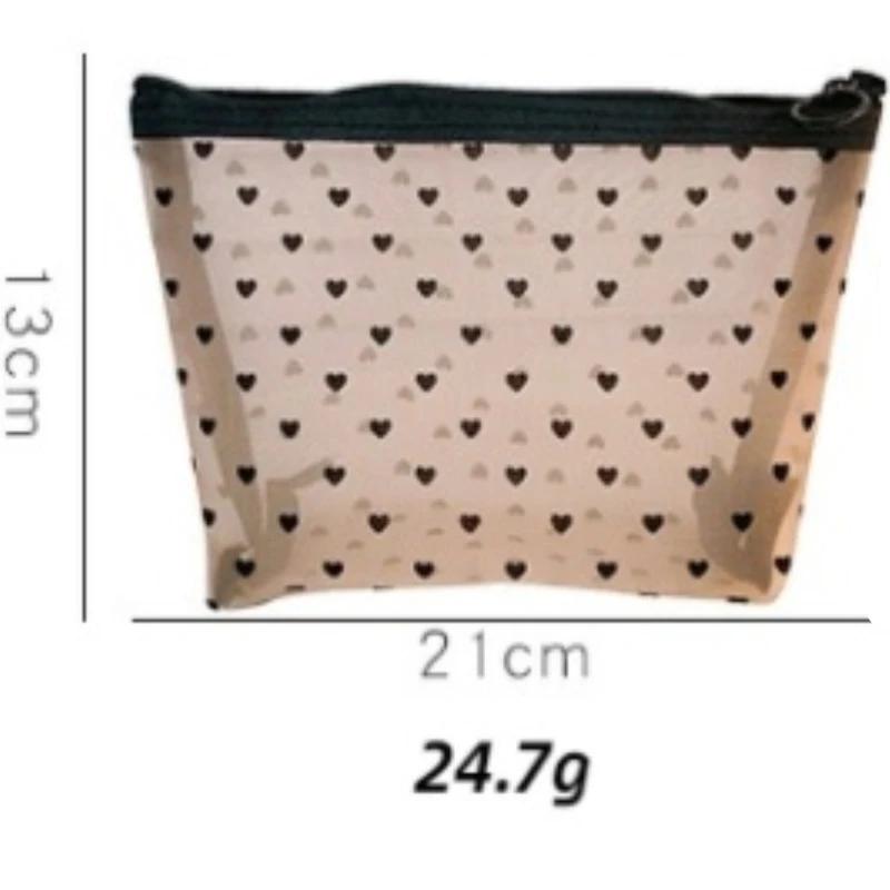 Mesh Cosmetic Makeup Bags Case Holder Cute Transparent Zipper Black Heart Printed Pencil Pen Pouch Convenient To Carry. White
Mesh Cosmetic Makeup Bags Case Holder Cute Transparent Zipper Black Heart Printed Pencil Pen Pouch Convenient To Carry. White