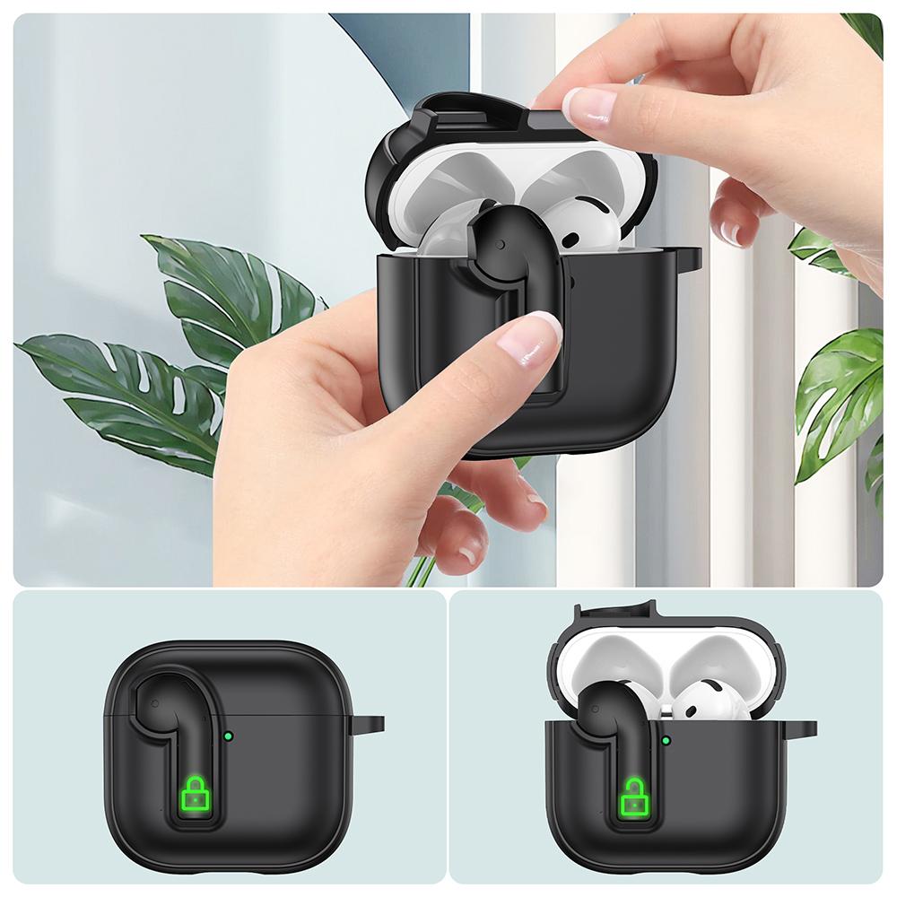 For AirPods 4 Case Colorful Lock Buckle Shockproof TPU + PC Earphone Cover with Carabiner Black/Army Green
For AirPods 4 Case Colorful Lock Buckle Shockproof TPU + PC Earphone Cover with Carabiner Black/Army Green