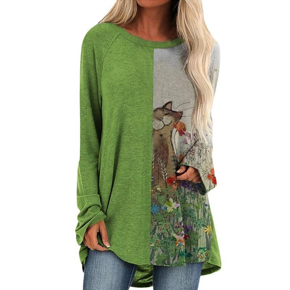 Весенне-осенний женский топ с круглым вырезом и принтом, модная повседневная свободная блузка большого размера, большие размеры
Весенне-осенний женский топ с круглым вырезом и принтом, модная повседневная свободная блузка большого размера, большие размеры