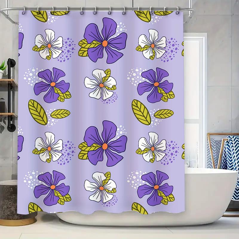 Purple White Floral Shower Curtain, Polyester Fabric, Home Decor Bathroom Accessory Set For Kids Bathrooms Modern Design With Le W60H190(CM)-1 Pcs
Purple White Floral Shower Curtain, Polyester Fabric, Home Decor Bathroom Accessory Set For Kids Bathrooms Modern Design With Le W60H190(CM)-1 Pcs
