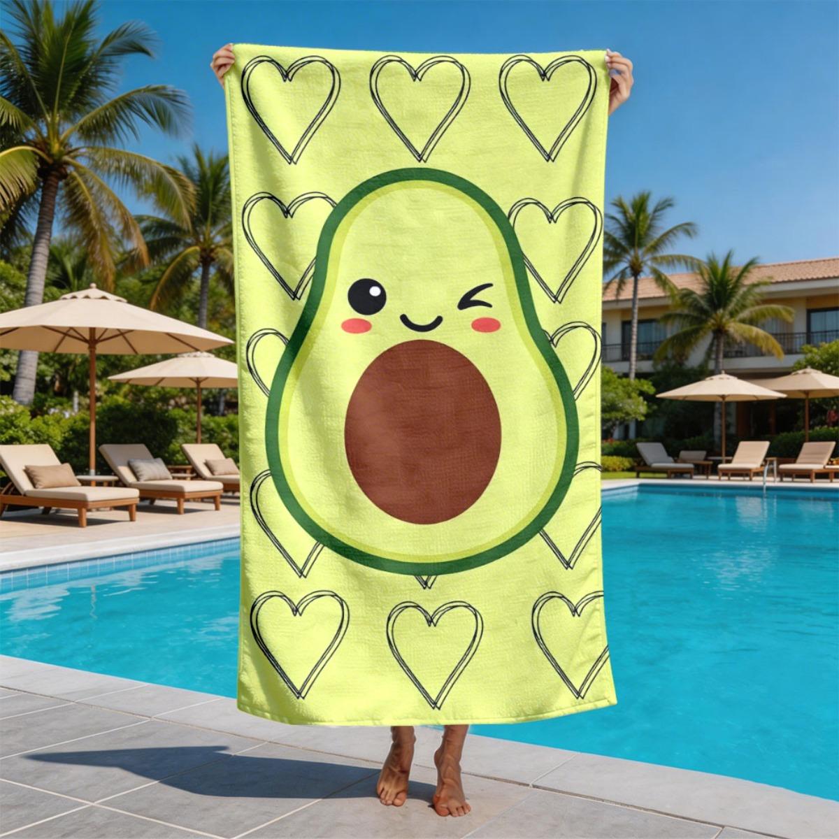 Cute style avocado theme polyester microfiber beach towel is highly absorbent, suitable for swimming and beach outings W40*H60(CM)
Cute style avocado theme polyester microfiber beach towel is highly absorbent, suitable for swimming and beach outings W40*H60(CM)