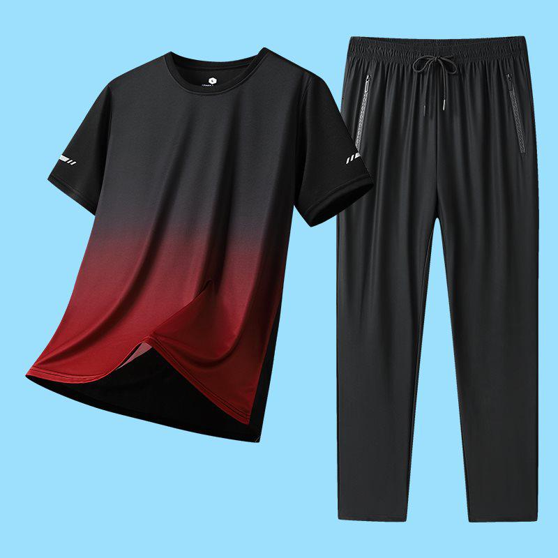 2026 Summer Men s Ice Silk Casual Sports Set: Round Neck Short Sleeve & Long Pants XL
2026 Summer Men s Ice Silk Casual Sports Set: Round Neck Short Sleeve & Long Pants XL