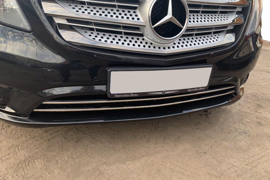 Накладки на решетку бампера (2 шт, нерж) Vito пассажирский (хром) для Mercedes Vito/V-class W447 2014- гг
Накладки на решетку бампера (2 шт, нерж) Vito пассажирский (хром) для Mercedes Vito/V-class W447 2014- гг