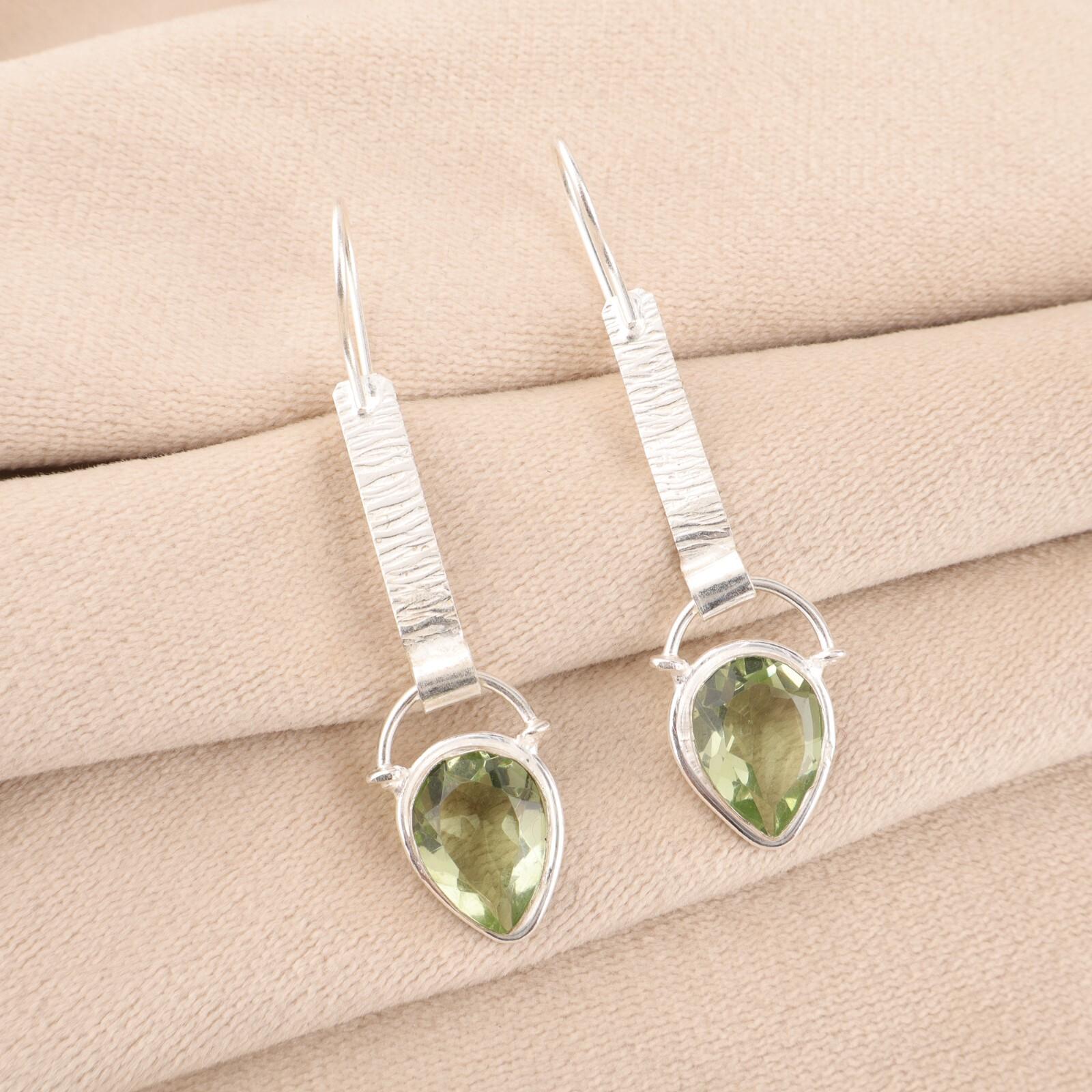 Green Amethyst Gemstone 925 Solid Silver Jewelry Handmade Designer Earrings 2.3 EE-166-12
Green Amethyst Gemstone 925 Solid Silver Jewelry Handmade Designer Earrings 2.3 EE-166-12