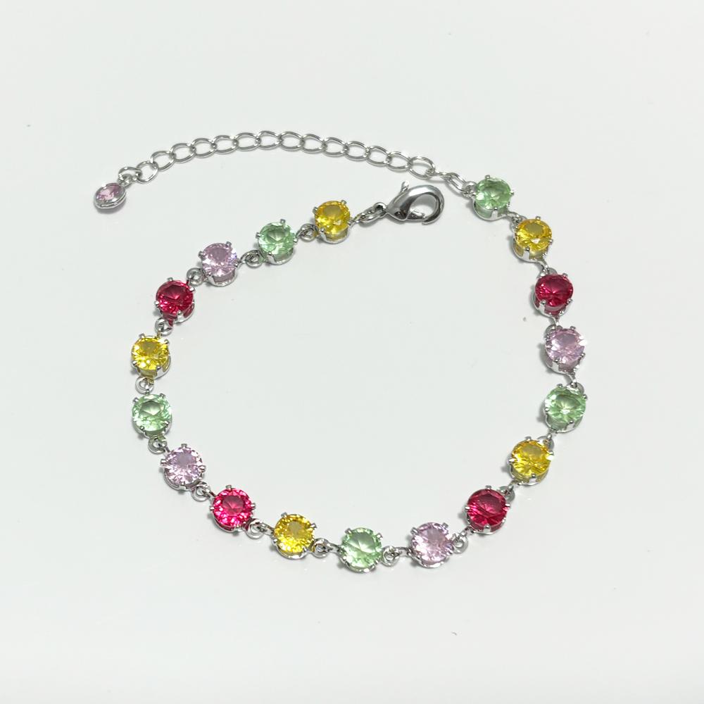 Colorful Zircons Tiny Round Shape Cubic Zirconia Classic Link Chain Tennis Bracelet for Women Wedding Bridal Party Accessories
Colorful Zircons Tiny Round Shape Cubic Zirconia Classic Link Chain Tennis Bracelet for Women Wedding Bridal Party Accessories