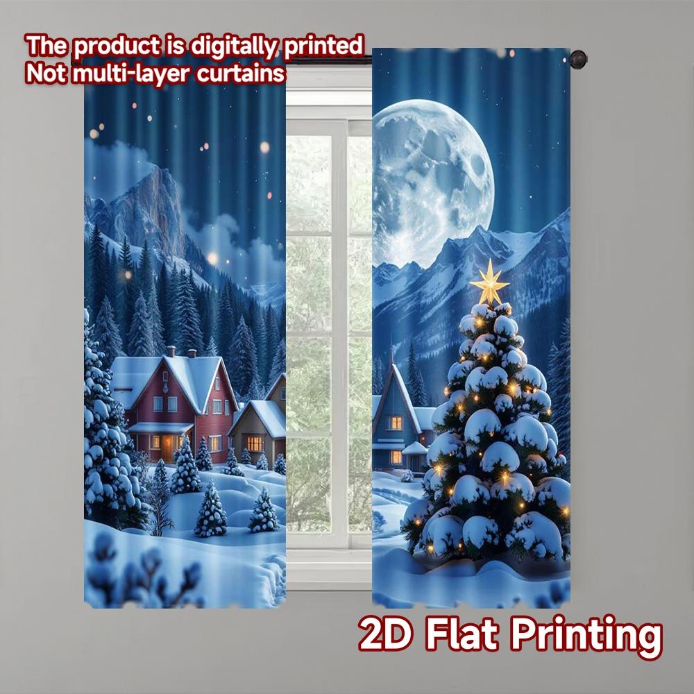 2pcs 2D flat printing Christmas Drapes Classic Fabric Christmas Village Durable Polyester Without Electricity Birthday Party Use 100*130 Grommet Top 1pcs
2pcs 2D flat printing Christmas Drapes Classic Fabric Christmas Village Durable Polyester Without Electricity Birthday Party Use 100*130 Grommet Top 1pcs