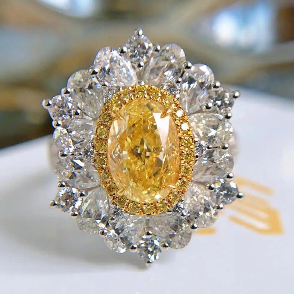 Luxury Flower Women s Gem Ring Big Dove Egg Yellow Diamond Crystal Inlaid with Diamonds Colorful 925 Silver Color Jewelry
Luxury Flower Women s Gem Ring Big Dove Egg Yellow Diamond Crystal Inlaid with Diamonds Colorful 925 Silver Color Jewelry