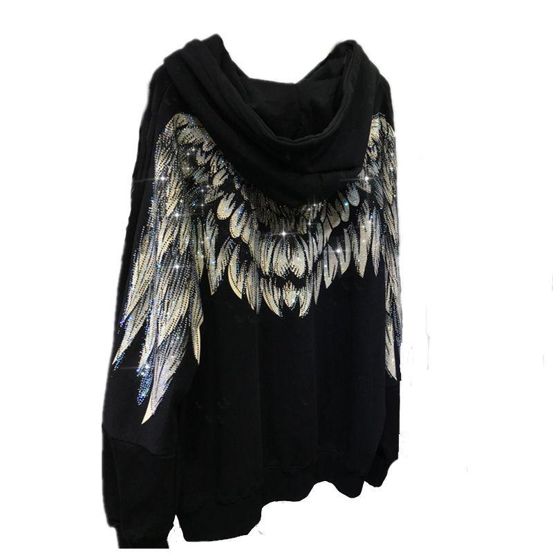 Men s Casual Loose Fit Long Sleeve Hooded Jacket with Front and Back Rhinestone Print Feather Pattern for Spring and Autumn XL чорний
Men s Casual Loose Fit Long Sleeve Hooded Jacket with Front and Back Rhinestone Print Feather Pattern for Spring and Autumn XL чорний