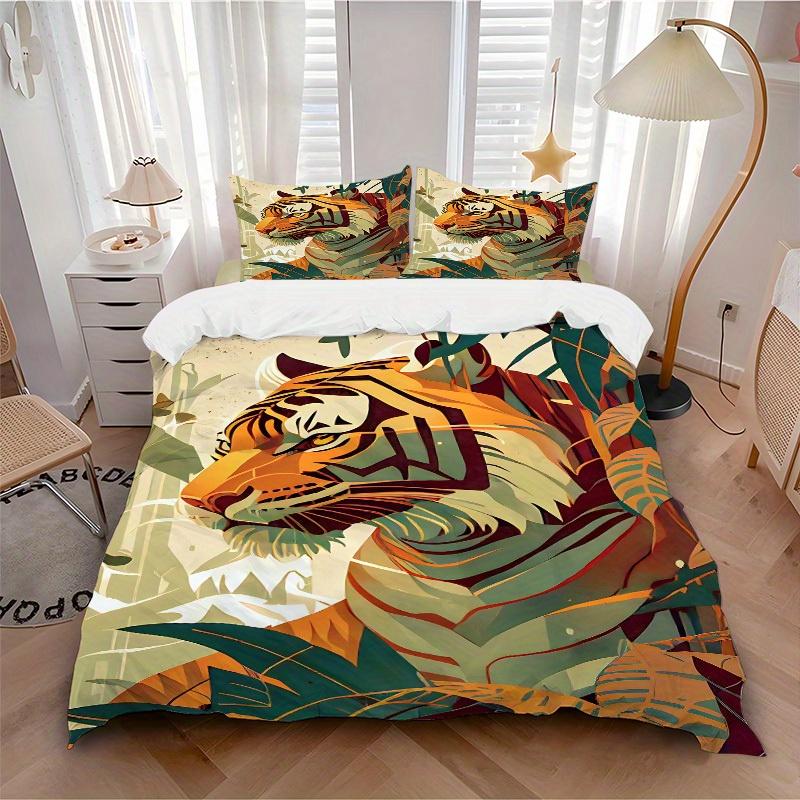 3pcs Tiger Jungle Soft Comfortable Bedding set, For Bedroom, Guest Room And Dorm, All - Season Use, High-Definition Printing186 135x200cm
3pcs Tiger Jungle Soft Comfortable Bedding set, For Bedroom, Guest Room And Dorm, All - Season Use, High-Definition Printing186 135x200cm