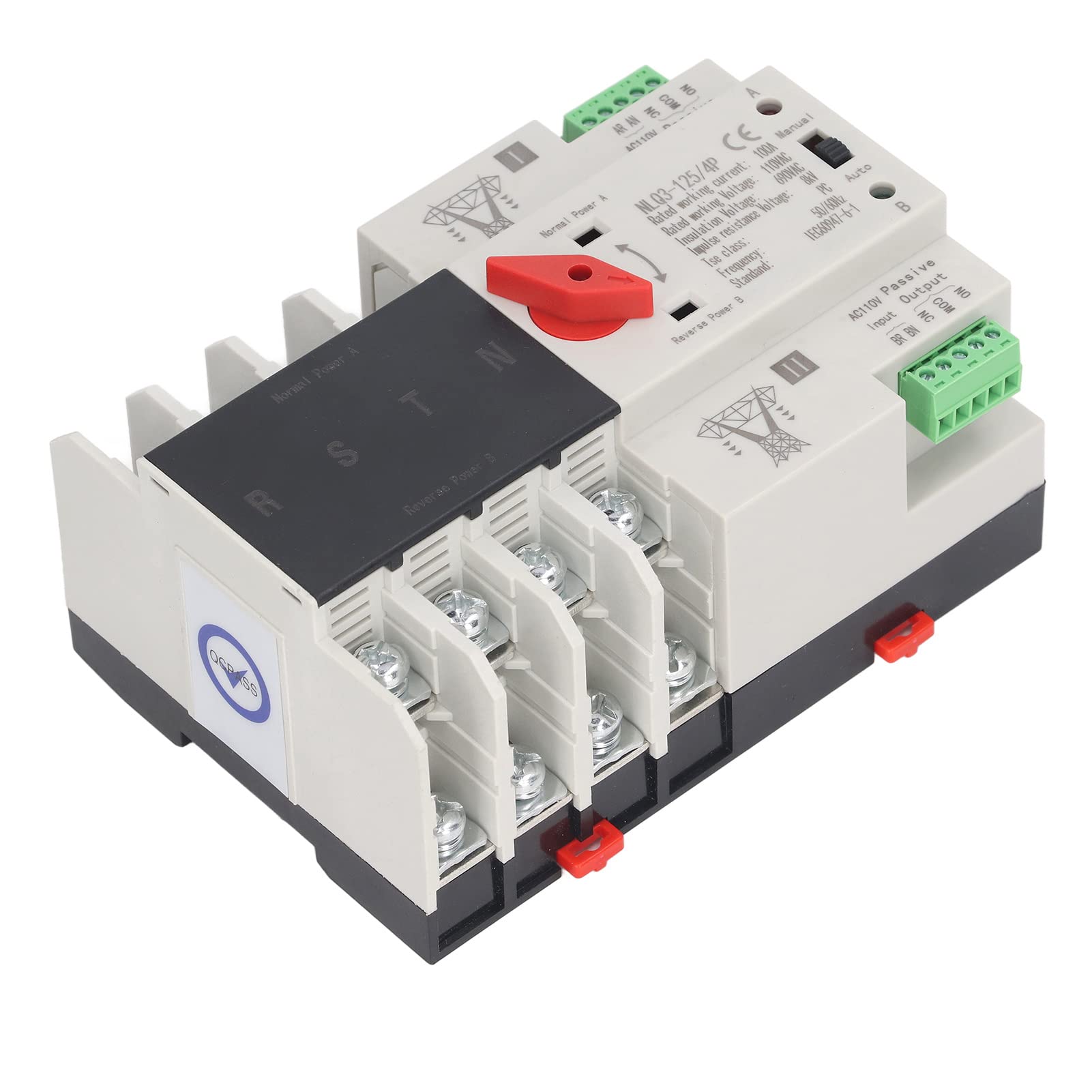 Dual power automatic transfer switch Insulation frequency PC material Dual power transfer changeover switch Rated current 100A 4P 50/60HZ
Dual power automatic transfer switch Insulation frequency PC material Dual power transfer changeover switch Rated current 100A 4P 50/60HZ