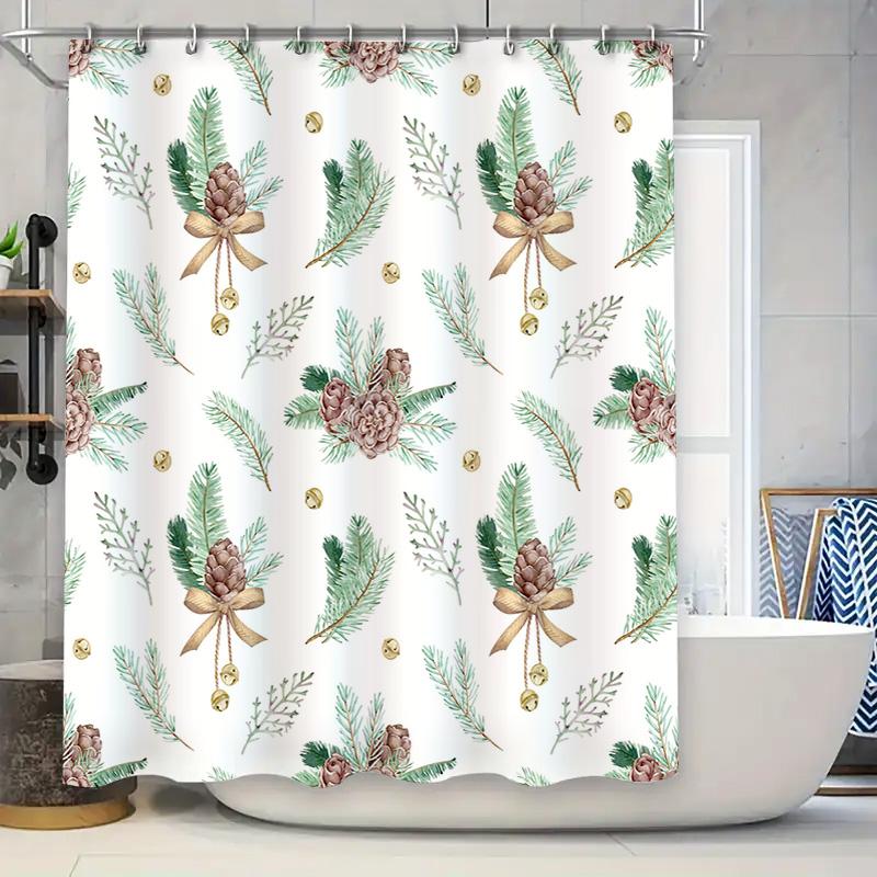Decorative Shower Curtain with Pine Cones Modern Bath Decor Christmas Tree Leaves Print White Floral Fabric Shower Liner for Bat 90x180cm
Decorative Shower Curtain with Pine Cones Modern Bath Decor Christmas Tree Leaves Print White Floral Fabric Shower Liner for Bat 90x180cm