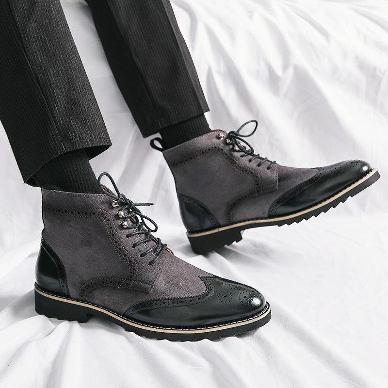 Autumn and winter new men s high-top leather leather boots business trend casual retro fashion lace-up youth leather shoes 38
Autumn and winter new men s high-top leather leather boots business trend casual retro fashion lace-up youth leather shoes 38