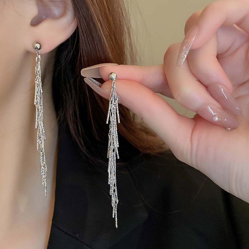 Модные блестящие длинные серьги-подвески с цепочками-кисточками для женщин, роскошные металлические серьги неправильной формы серебристого цвета, свадебные ювелирные аксессуары серебряный
Модные блестящие длинные серьги-подвески с цепочками-кисточками для женщин, роскошные металлические серьги неправильной формы серебристого цвета, свадебные ювелирные аксессуары серебряный