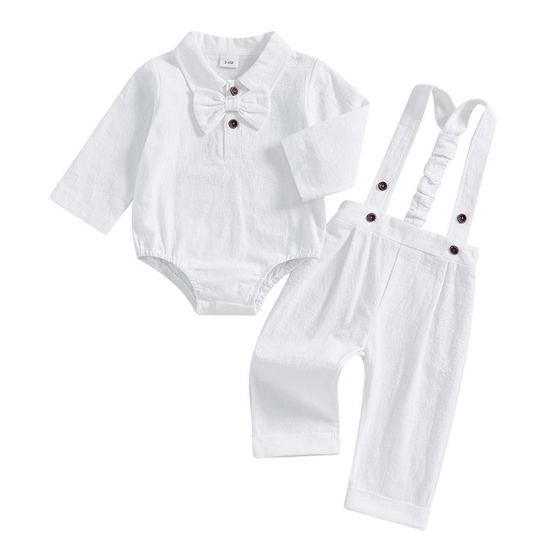 Baby Boy Gentleman Outfit Autumn Lapel Neck Long Sleeve Romper with Elastic Waist Suspender Pants for Wedding Stage 0-3M белый
Baby Boy Gentleman Outfit Autumn Lapel Neck Long Sleeve Romper with Elastic Waist Suspender Pants for Wedding Stage 0-3M белый