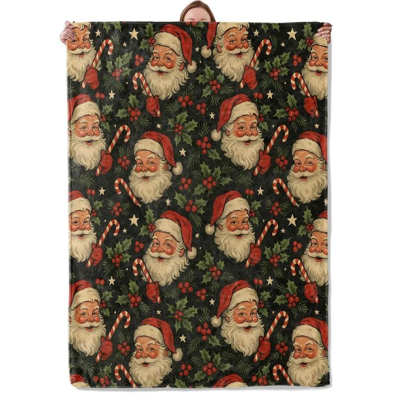 Vintage Santa Claus Blanket Gifts for Women Adults Girls Kids, Classic Santa Candy Canes Christmas Flannel Blankets for Bedroom 75x90cm
Vintage Santa Claus Blanket Gifts for Women Adults Girls Kids, Classic Santa Candy Canes Christmas Flannel Blankets for Bedroom 75x90cm