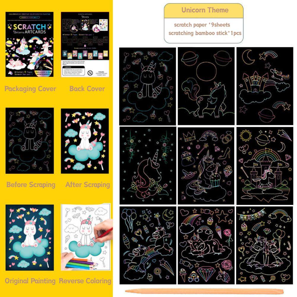 10pcs/set Scratch Painting Kit Cartoon Colorful Unicorn/Animal/Space Theme Creativity Birthday Festival Party Gifts Rewards YMY
10pcs/set Scratch Painting Kit Cartoon Colorful Unicorn/Animal/Space Theme Creativity Birthday Festival Party Gifts Rewards YMY