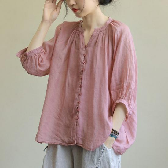2026 Summer Literary Plus Size Korean Style Cotton Linen Slimming T-shirt for Women One Size рожевий
2026 Summer Literary Plus Size Korean Style Cotton Linen Slimming T-shirt for Women One Size рожевий