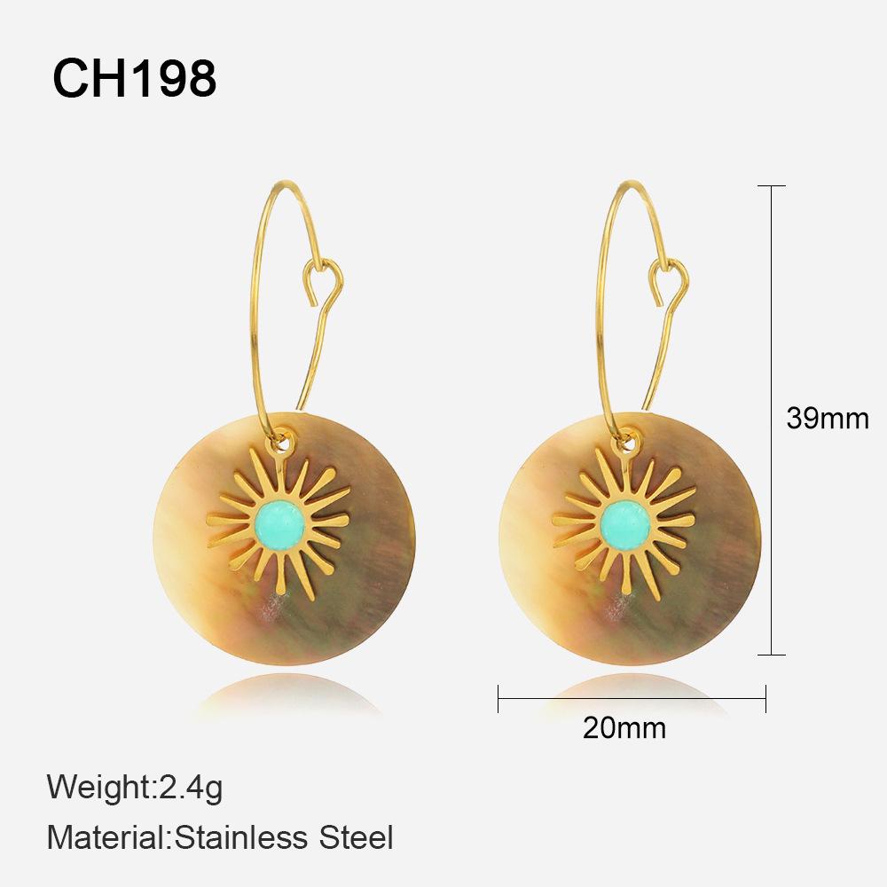 Серьги-подвески из натуральной ракушки с искусственной бирюзой 304 stainless steel
Серьги-подвески из натуральной ракушки с искусственной бирюзой 304 stainless steel
