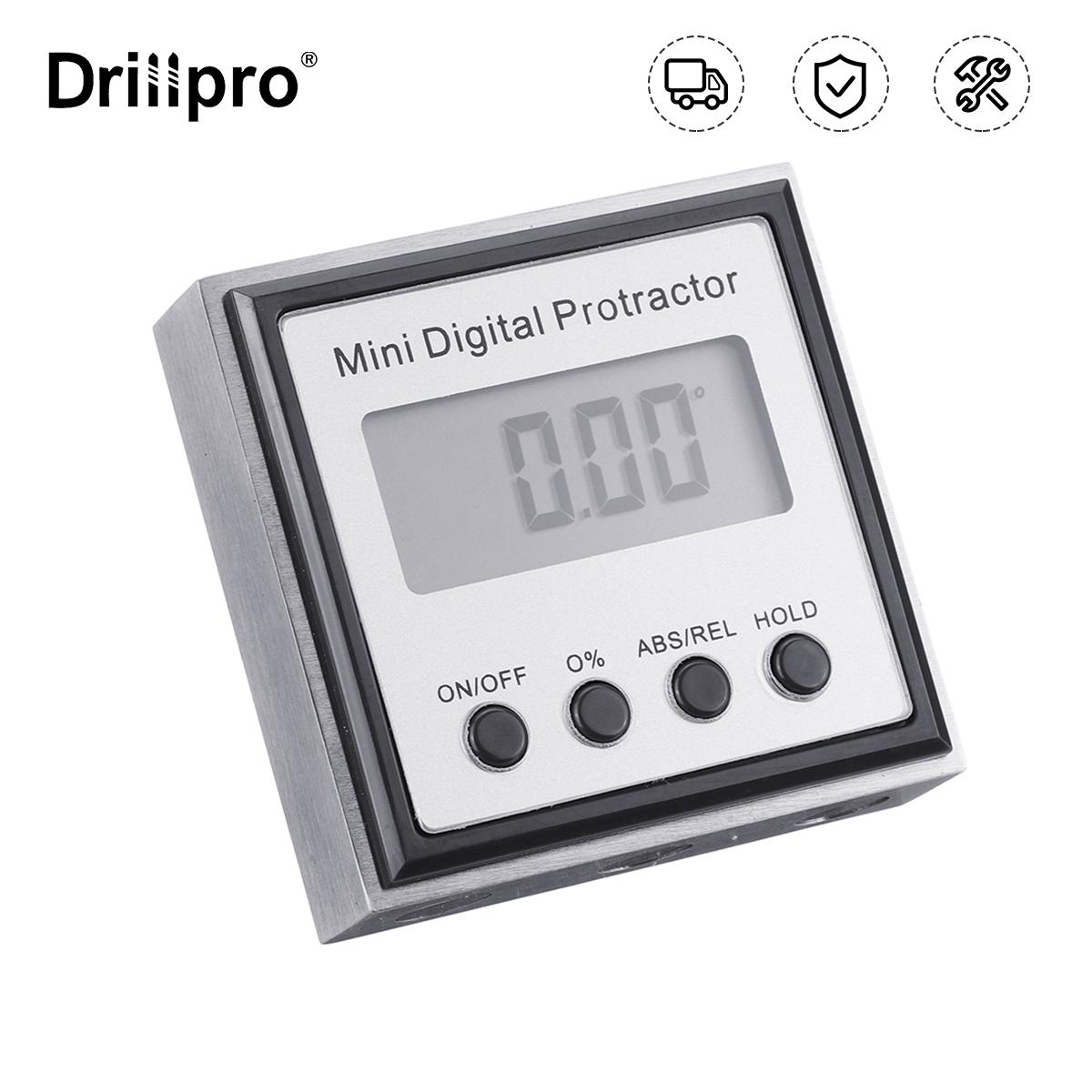 Drillpro Нержавеющая сталь 360 градусов Мини Цифровой транспортир Инклинометр Электронный уровень Коробка Магнитная база Измерительные инструменты
Drillpro Нержавеющая сталь 360 градусов Мини Цифровой транспортир Инклинометр Электронный уровень Коробка Магнитная база Измерительные инструменты