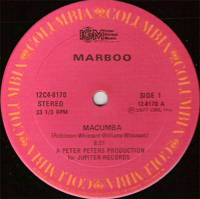 12inch Record MARBOO WHISNANT - Macumba 12C48170 Columbia, Inter 1977 Canada Soul/Funk Used
12inch Record MARBOO WHISNANT - Macumba 12C48170 Columbia, Inter 1977 Canada Soul/Funk Used