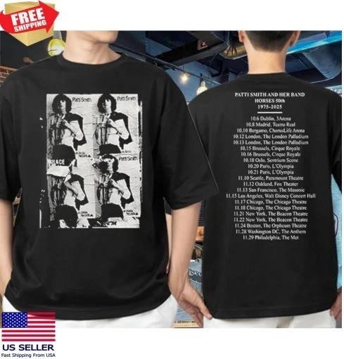 Patti Smith And Her Band Horses 50th Anniversary 1975 2025 Tshirts S5XL Unisex T-Shirt L
Patti Smith And Her Band Horses 50th Anniversary 1975 2025 Tshirts S5XL Unisex T-Shirt L
