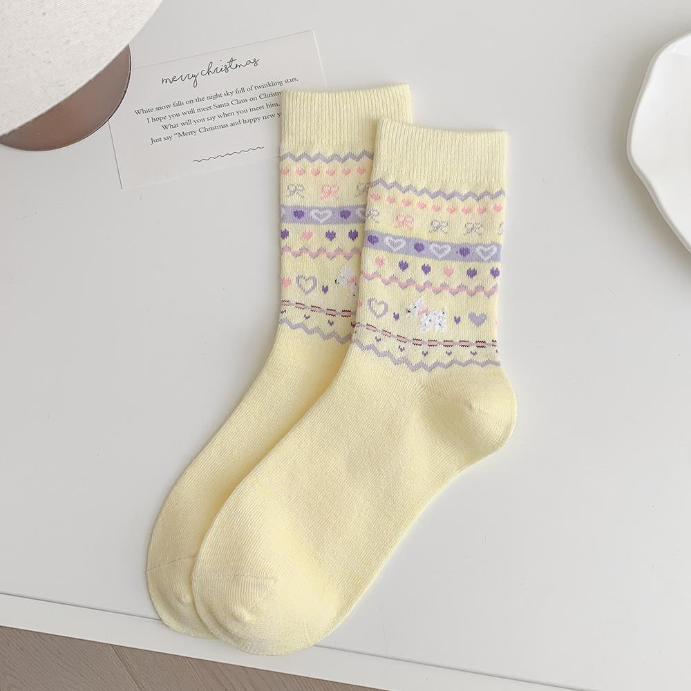 Knit Crew Socks for Girl Spring Fall Cotton Vintage Cartoon Light Gray Socks Cute Bow Detail Polka Dots Dog Pattern Calf Sock One Size жовтий
Knit Crew Socks for Girl Spring Fall Cotton Vintage Cartoon Light Gray Socks Cute Bow Detail Polka Dots Dog Pattern Calf Sock One Size жовтий