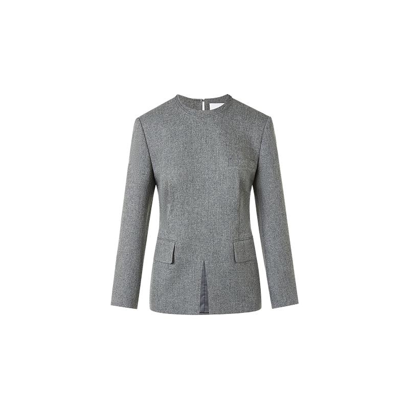 Women s Grey Round Neck Front Slit Blazer XL
Women s Grey Round Neck Front Slit Blazer XL